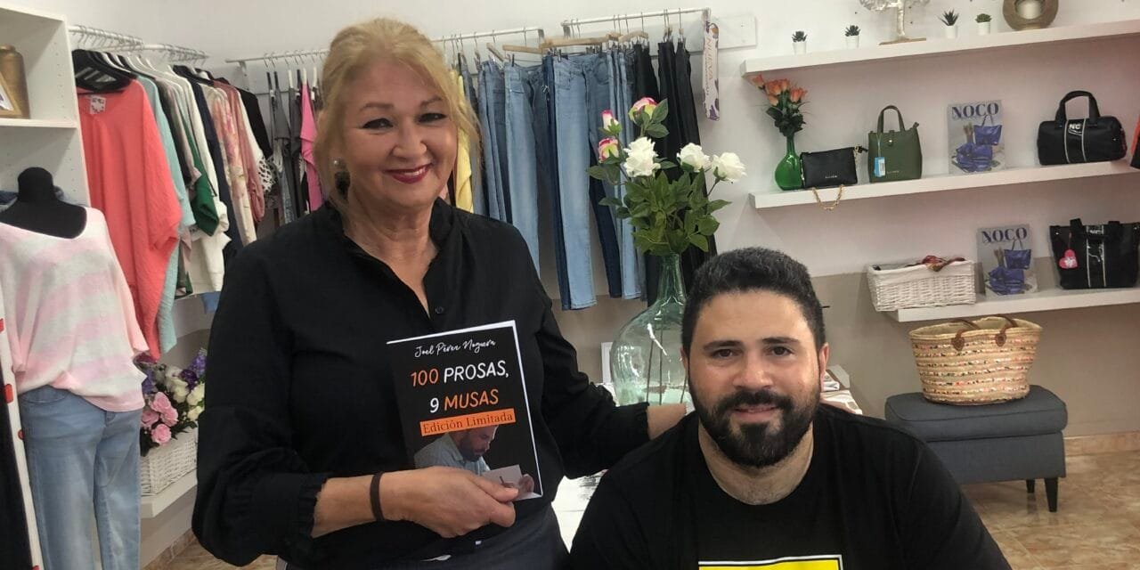 FIRMA DE LIBROS DE 100 PROSAS, 9 MUSAS DEL AUTOR PALMERO JOEL PÉREZ NOGUERA, EN EL RINCÓN DE LAS VIOLETAS,