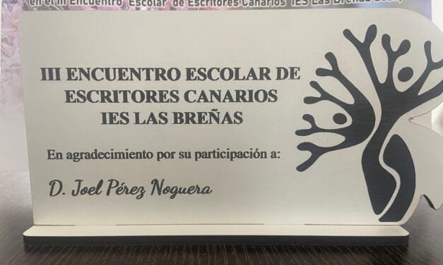 JOEL PÉREZ NOGUERA, EN EL III ENCUENTRO ESCOLAR DE ESCRITORES CANARIOS IES LAS BREÑAS